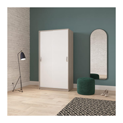 2 Sliding Door Wardrobe – Shannon Oak & Pearl White