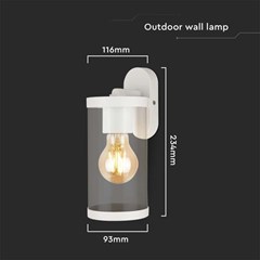 E27 Wall Lamp Holder Clear Pc White Body