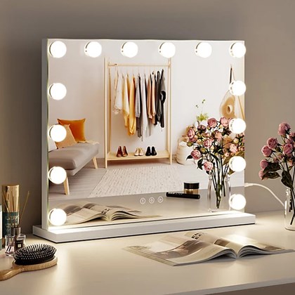 LED Makeup Mirror 60x50 cm - White