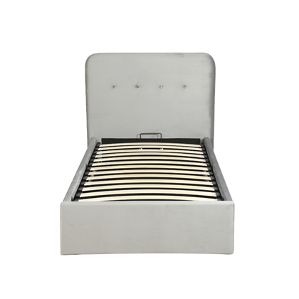 Upholstery Bed with Gas Lift – Light Grey
