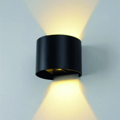 Black Round LED Wall Light