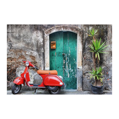 Red Moped Fine Art Print – Aluminium Matt 80x120 cm