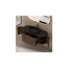 Bathroom Vanity – Black Sintered Stone Top with Mirror