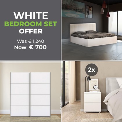 White Bedroom Set With Bed