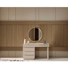 Bedroom Set 200x180cm - Cream & Dark Walnut