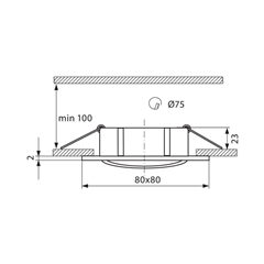 Movable Square Alloy Downlight Black