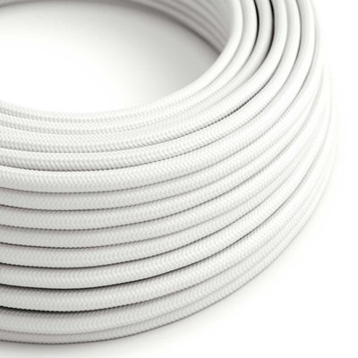 Cable Rayon Solid Fabric White Round