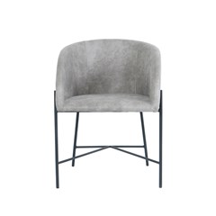 Dining Chair - Light Grey Microfiber