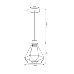 Alma Suspension Decorative Cage Black