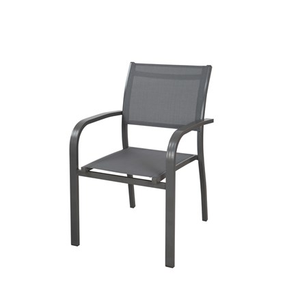 Aluminum Sling Stacking Armchair - Grey