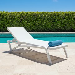 White 5-Position Reclining Sun Lounger