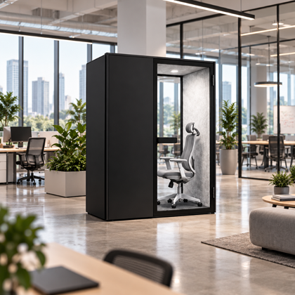 Individual Acoustic Booth Focus - Black