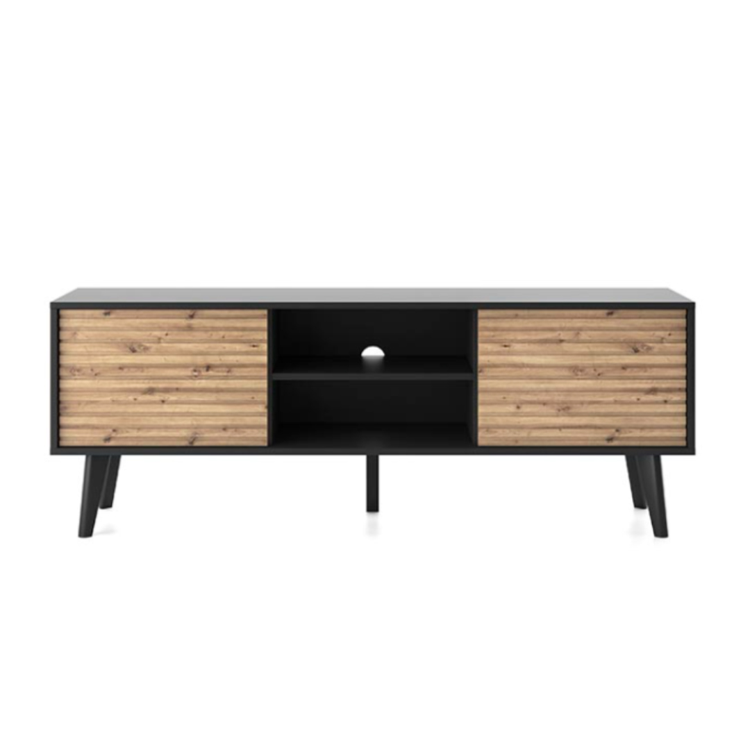 TV Cabinet 2 Doors – Black & Oak