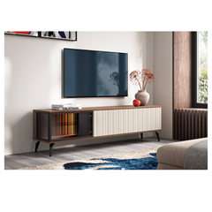 TV Cabinet - Cashmere and Warmia Walnut