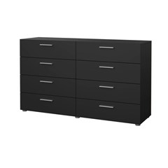 Double dresser 8 drawers Black