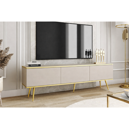 TV Unit with Gold Legs 175 – Grey