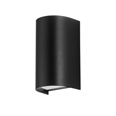 Black Plastic Wall Light - Up & Down - GU10 7W
