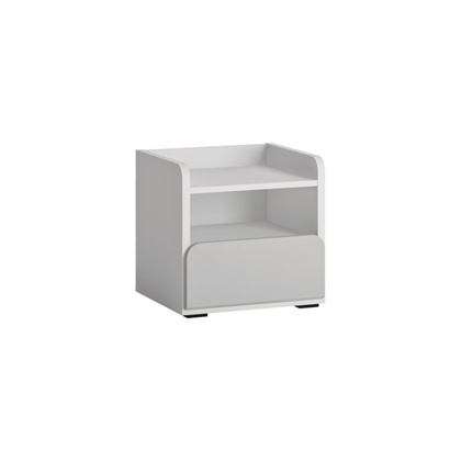 Bedside Table 1 Shelf – White Alpin Billbergia