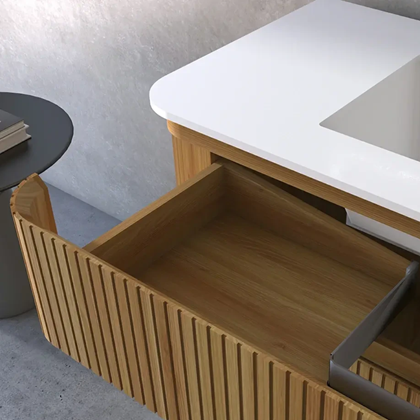 Bathroom Vanity Cabinet, Sintered Stone & Mirror