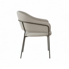 Dining Chair Padded Seat & Back - Fabric Beige