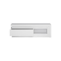 TV Unit 1 Shelf – White Alpin & White High Gloss