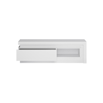 TV Unit 1 Shelf – White Alpin & White High Gloss