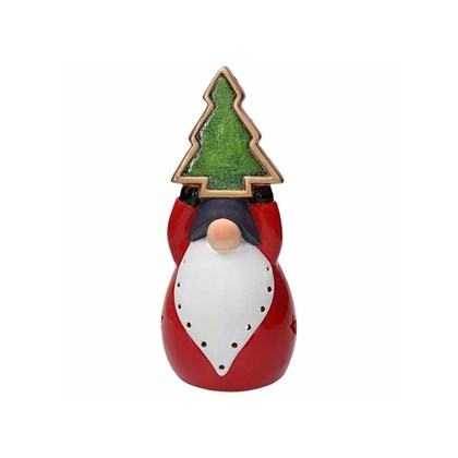 Santa Star with LED H 19 Ceramic Green