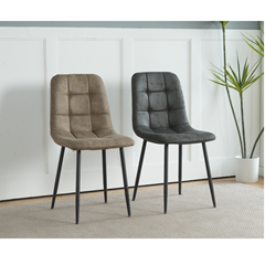 Dining Chair Brown Microfiber