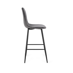 Bar Stool Dark Grey Velvet