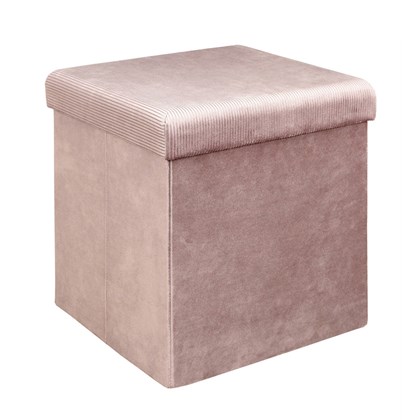 Pink Velvet Storage Box-Pouf