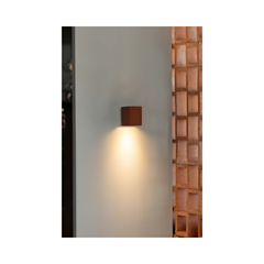 Lune Square Wall Light – Terracotta & Black