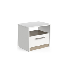 Bedside Table – Matt White & Kronberg Oak