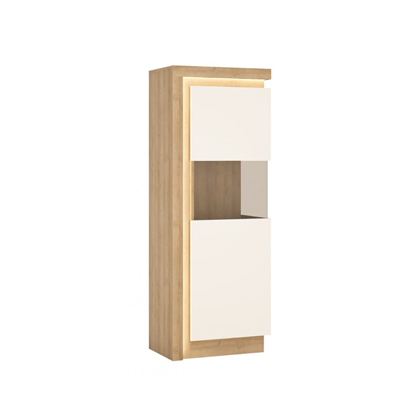 Glass-Door Cabinet 1 Door – Riviera Oak Light & White