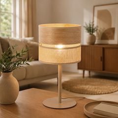 Dorma Wood Jute Bedside Lamp – Light Wood & Jute