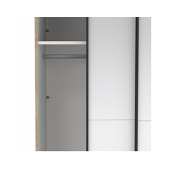 Como Wardrobe with 2 Sliding Doors – Jackson Hickory & Mirror