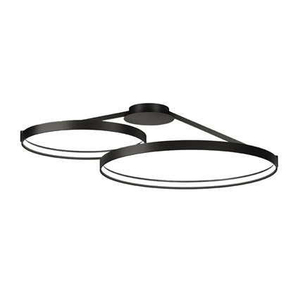 Double Ring Hanging LED Lamp Black