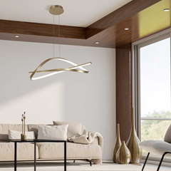 LED Chandelier – Black & Gold