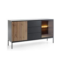 Sideboard Showcase 3 Doors – Wotan Oak & Black