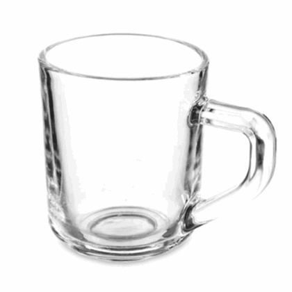 Set 4 Glass Coffee Cups with Handle 80ml