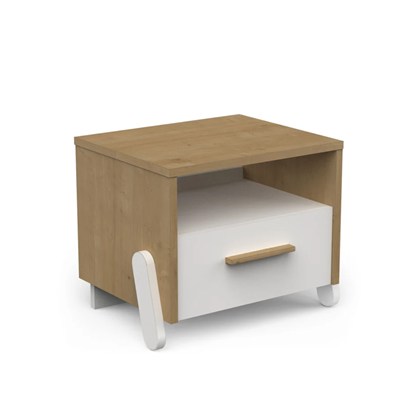 Brown & White Bedside Table