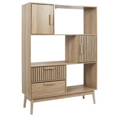Wood Slat Bookcase