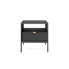 Bedside Table 1 Drawer - Black