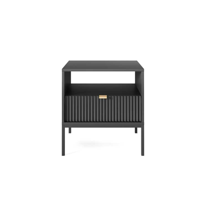 Bedside Table 1 Drawer - Black