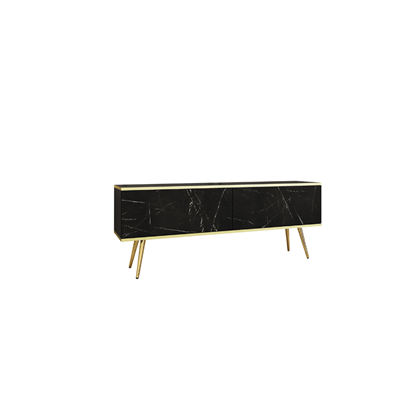 TV Unit with Gold Legs – Marble