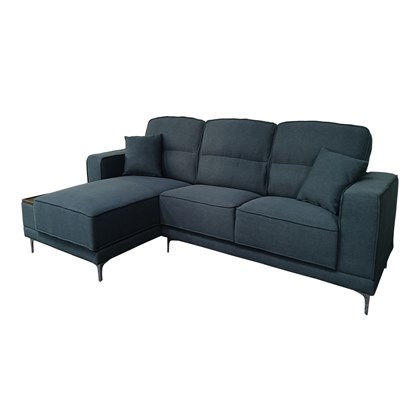 3-Seater Sofa Left Chaise Longue - Dark Grey