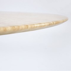 Travertine Round Dining Table - Walnut Base (4-Seater)