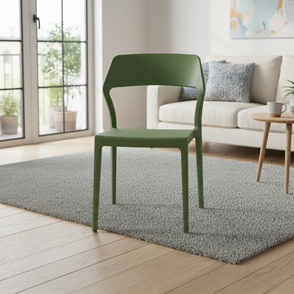 Olive Green Resin Dining Chair