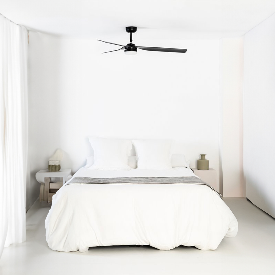 Punt LED Black 3 Blade Ceiling Fan With DC Motor Light Shop Malta