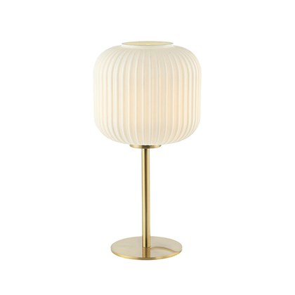 Table Lamp White and Brass