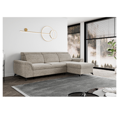 Sofa RH with Adjustable Headrests & Storage -  Grey